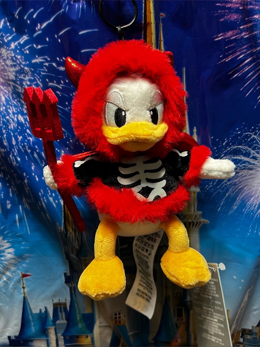 Disney Parks 2026 Halloween Donald Duck Devil Costume Bag Charm Keychain NEW